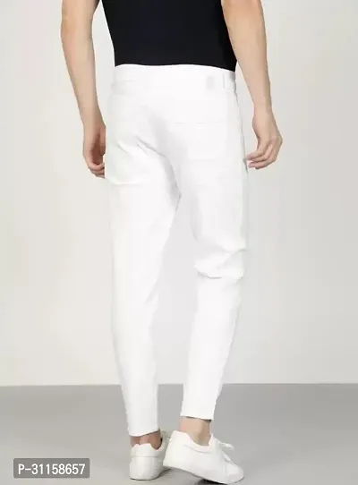 Stylish White Denim Mid-Rise Jeans For Men-thumb2