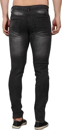 Classic Grey Cotton Blend Solid Jeans For Men-thumb1