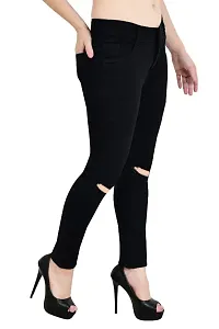 Stretchable Casual Regular Fit Denim Jeans For Womens 1 BT  Slit Cut-thumb1