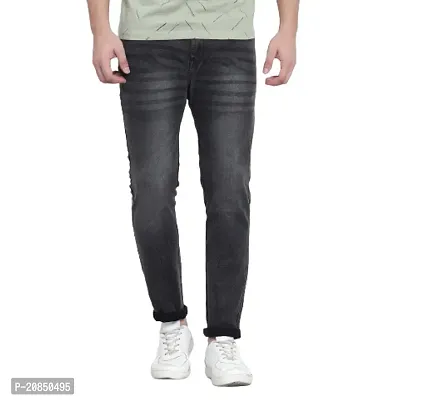 Mens Comfortable Stretchable Casual Regular Fit Denim Full Length-thumb0