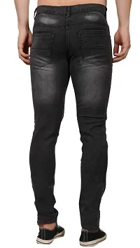 Stylish Casual Regular Fit Denim Grey Jeans For Men-thumb2