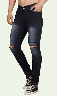 Classic Cotton Blend Jeans For Men-thumb2