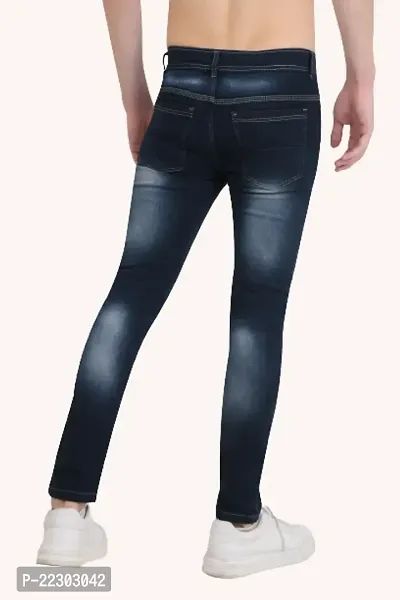 Men Blue Plain Jeans-thumb2