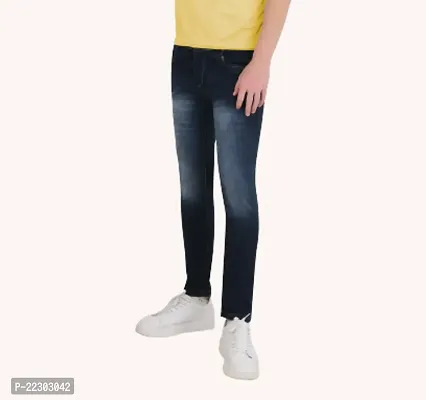 Men Blue Plain Jeans-thumb3