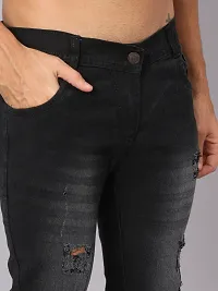 Men Slim Grey Rough Jeans-thumb2