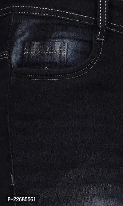 Men Slim Blue Knee Cut Jeans-thumb3