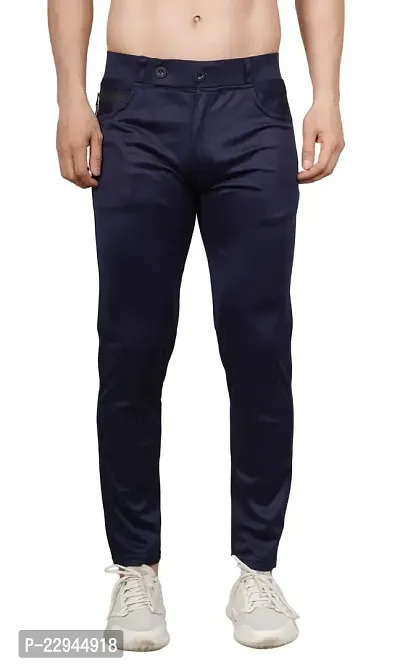 Men Slim Blue Track Pant 2 Button-thumb0