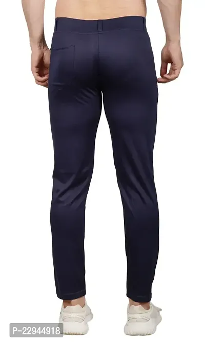 Men Slim Blue Track Pant 2 Button-thumb3