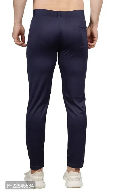 Men Slim Blue Track Pant 2 Button-thumb2