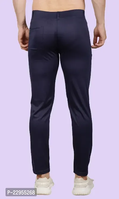 Men Slim Blue Track Pant 2 Button-thumb2