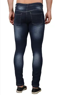 Men Fashion Slim Blue Plain Jeans-thumb1