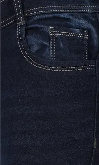 Men Slim Blue Plain Jeans-thumb2