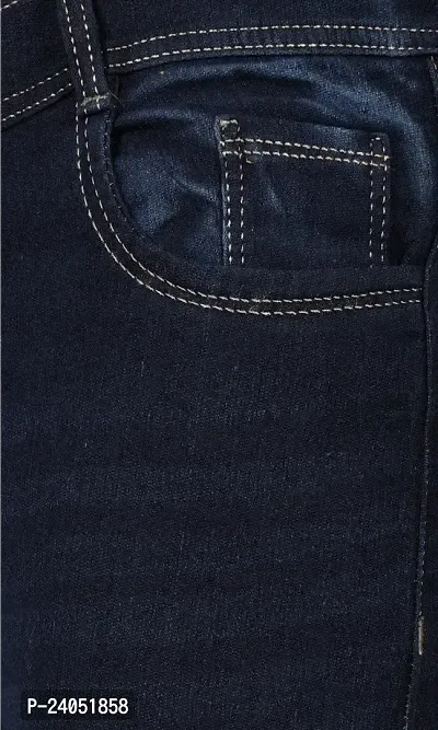 Men Slim Blue Plain Jeans-thumb3