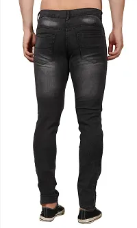 Men Slim Grey Plain Jeans-thumb1