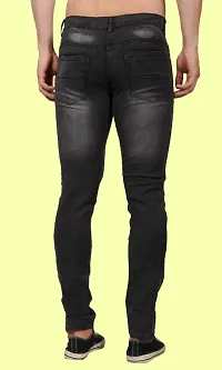 Men Slim Grey Plain Jeans-thumb1