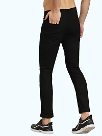 Slim Men Black Plain Jeans-thumb1