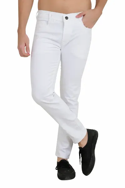 MEN PLAIN WHITE JEANS