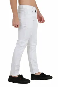 Slim Men White Plain Jeans-thumb1