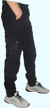 Men Regular Black Cargo-thumb1