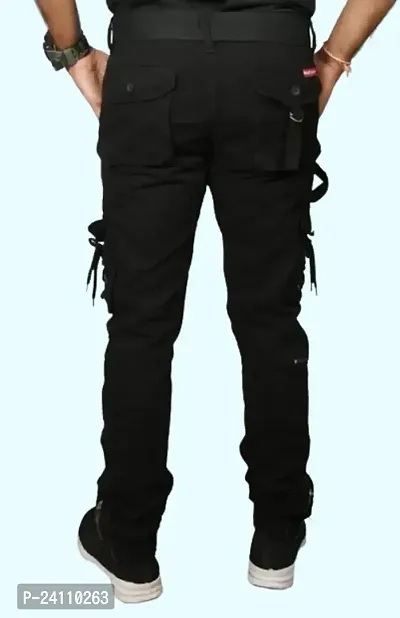 Men Regular Black Cargo-thumb3