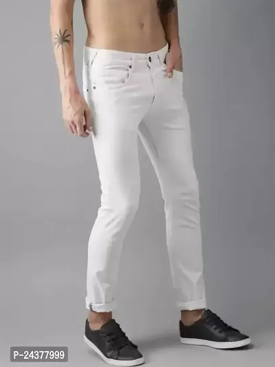 Classic Cotton Blend Mid-Rise Jeans For Men-thumb3