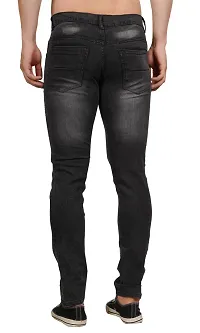 Stylish Cotton Blend Faded Mid-Rise Jeans For Men-thumb1