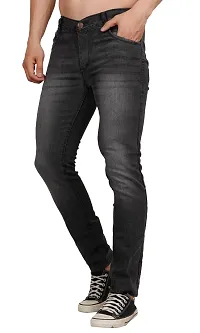 Stylish Cotton Blend Solid Mid-Rise Jeans For Men Pack Of 1-thumb2