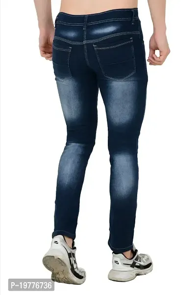 Reliable Blue Cotton Blend Mid-Rise Jeans For Men-thumb2