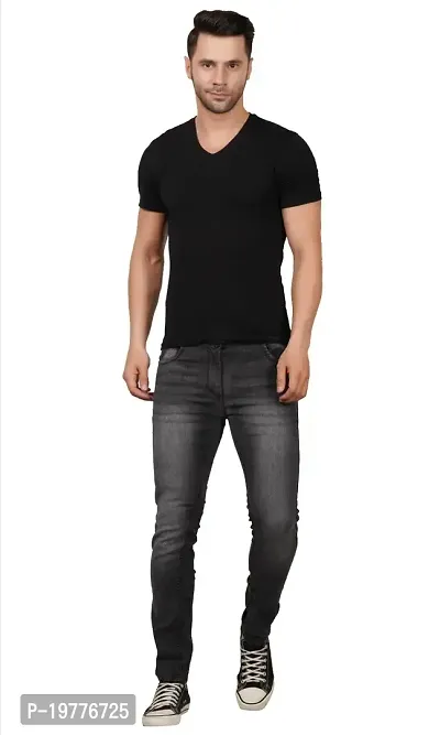 Reliable Grey Cotton Blend Mid-Rise Jeans For Men-thumb2