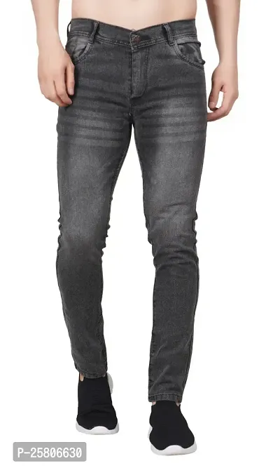 Mevan Grey Plain Jeans-thumb0