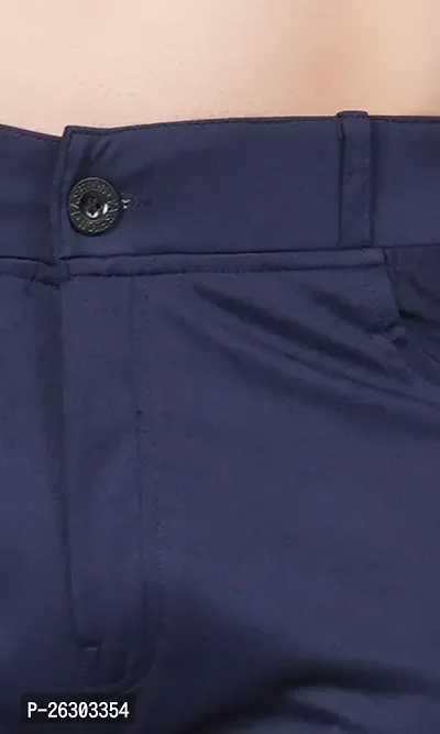 Classic Linen Blend Solid Track Pants for Men-thumb3