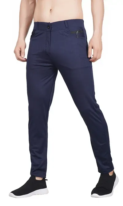 Classic Linen Blend Solid Track Pants for Men