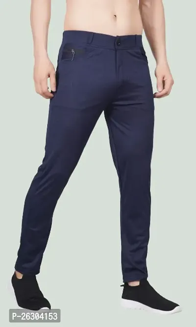 Classic Linen Blend Solid Track Pants for Men-thumb0