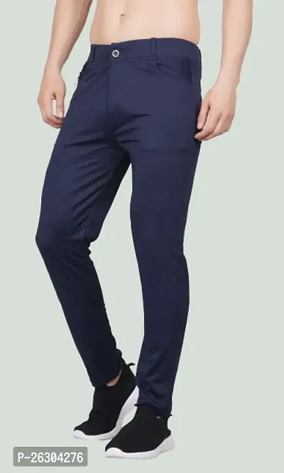 Classic Linen Blend Solid Track Pants for Men