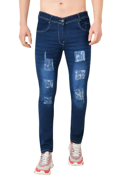 Comfits 210-B-1-Men Blue Rough Jeans-BR