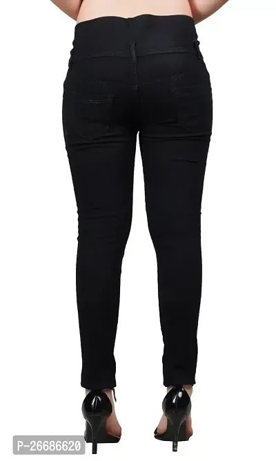 Linaria Women Black Knee Cut Jeans 4 Button-WBK-thumb2