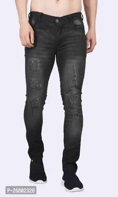 Linaria Men Grey Rough Jeans-thumb0