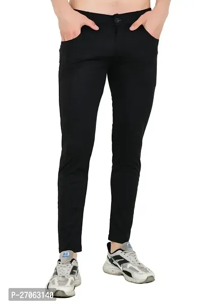 Linaria Men Black Track Pant 1 Button