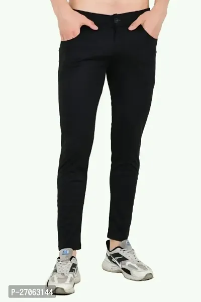 Linaria Men Black Track Pant 1 Button