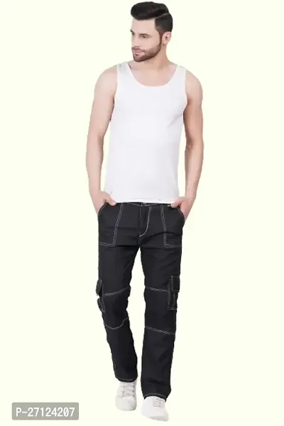 Classic Cotton Blend Solid Jeans for Men-thumb2