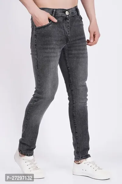 Classic Cotton Blend Solid Jeans for Men