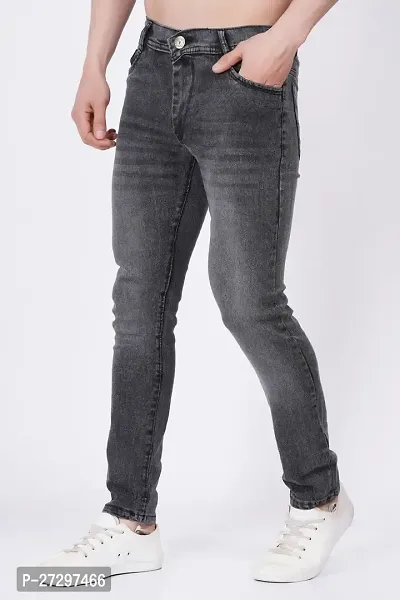 Classic Cotton Blend Solid Jeans for Men