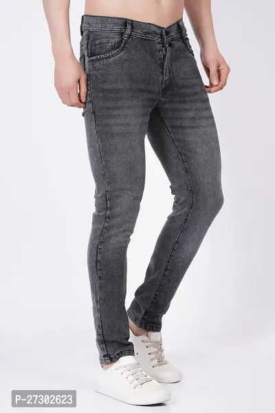 Classic Cotton Blend Solid Jeans for Men