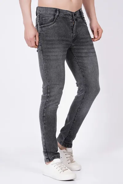 Classic Cotton Blend Solid Jeans for Men