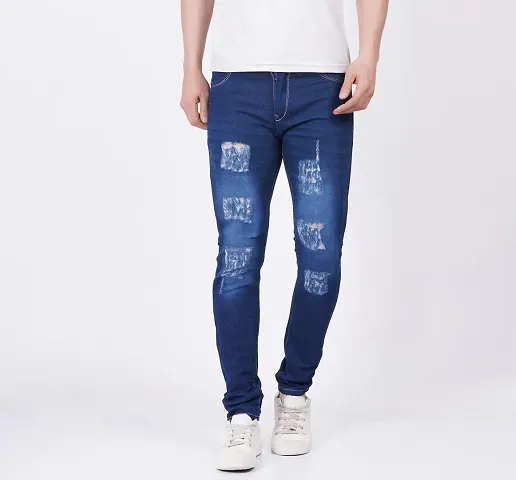 Classic Cotton Blend Solid Jeans for Men