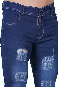 Classic Cotton Blend Rough Jeans for Women-thumb2