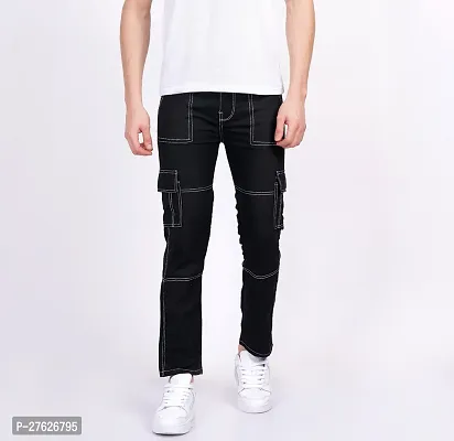 Classic Cotton Blend Solid Jeans For Men