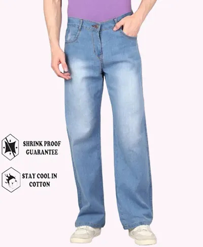 Stylish Blend Baggy Jeans For Men