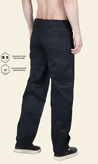 Linaria Baggy Fit Cotton Blend Baggy Black Plain Jeans-thumb1
