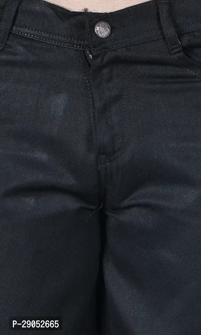 Linaria Baggy Fit Cotton Blend Baggy Black Plain Jeans-thumb3